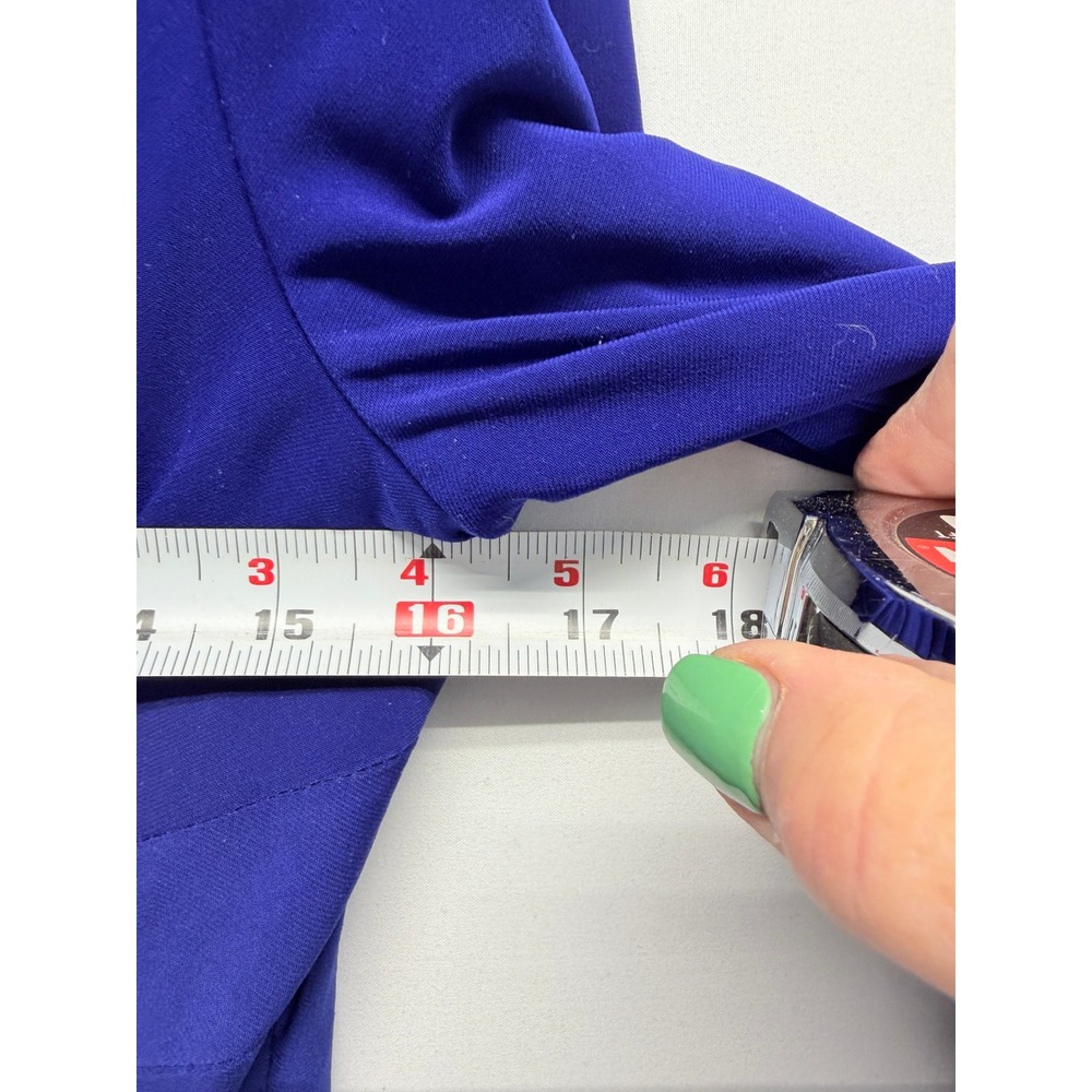 Lauren Ralph Lauren Dress Cowl Neck Ruched 12P Royal Blue Women - Picture 5 of 7